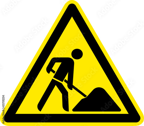 "Warnschild Warnzeichen Baustelle Schild Symbol ...