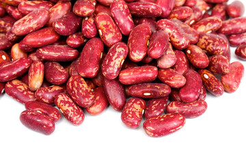 dried beans on white background