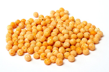 A small handful of chick-pea. Beans isolated on a white backgrou