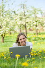 Yong woman with notebook