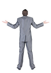 angry businessman. Rear view.