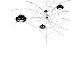 Pumpkin on a spider web.
