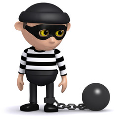 3d Burglar is paying the price for his crimes