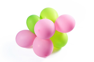 colorful balloons on white background