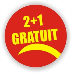 bouton 2+1 gratuit