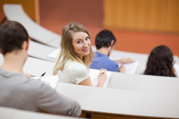 Young student being distracted
