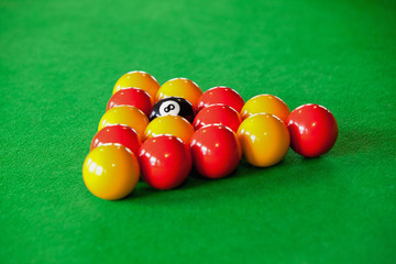 Close up of billiard balls