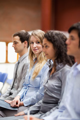 Portrait of a young businesswoman smiling at the camera