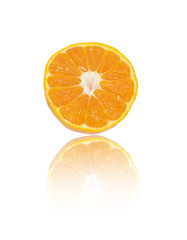 Juicy tangerine, mandarin, orange on white background, closeup,