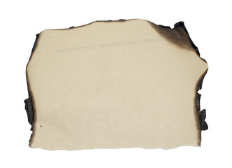 burnt edges paper isolated on white background