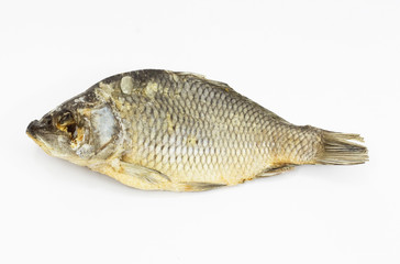 dried fish isolated on white background