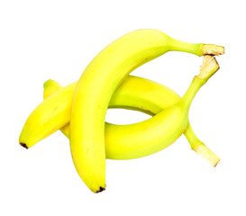 tree bananas isolated on white