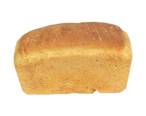 White bread loaf isolated on white background