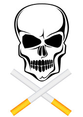 Cigarette with skull