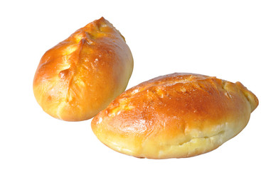 two patties isolated on white