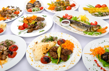 Party meals on the table