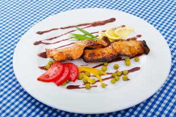 Fried fish in the plate