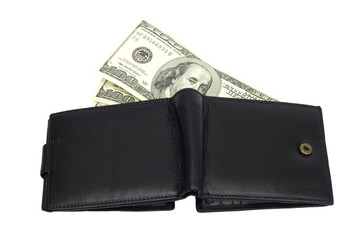 One black purse with the big pack of dollars