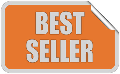 Sticker orange eckig curl oben BEST SELLER