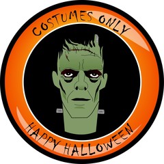 Halloween creepy costumes button