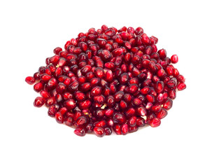 Extreme close up background of a red juicy ripe pomegranate frui