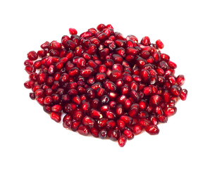 Extreme close up background of a red juicy ripe pomegranate frui
