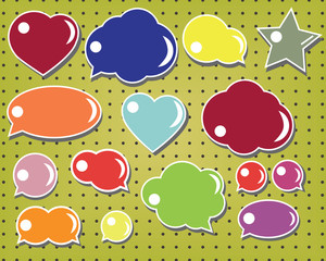 Speak bubbles on dotted background