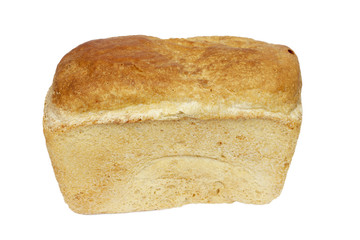 Loaf of bread isolated on white background