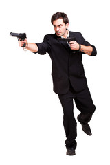 Fototapeta premium cooler Mann mit Pistolen