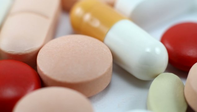 Medical assorted pills rotating