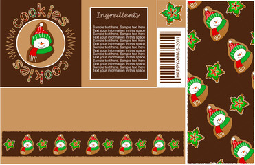 Gingerbread cookies etiquette set