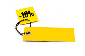 10% selling discount percentage label on white