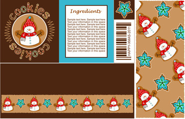 Gingerbread cookies etiquette set
