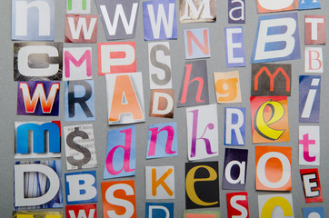 Cut letters from newspapers and magazines