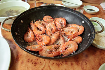 Grill prawns