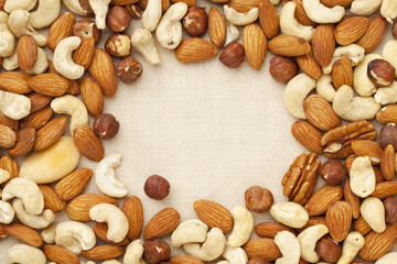 nut mix on canvas