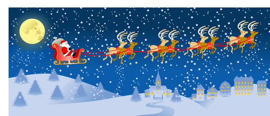 Naklejka premium Santa sleigh