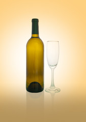 Empty bottles and glasses