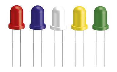 3D LEDs isolated on white