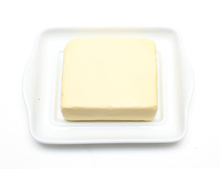 butter dish on white background