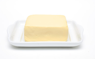 butter on white butterdish