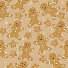 Seamless wallpaper with cookie man