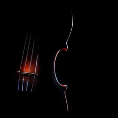 Violin music on black