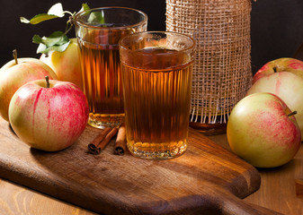still life with apple juice