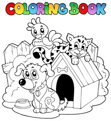 Livre de coloriage avec des animaux domestiques