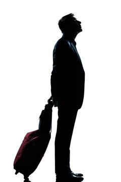 recommend clip art: silhouette man business traveler waiting looking up