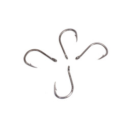 a fish hooks isolated on a white background