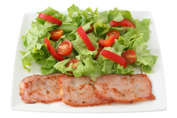 fried pork with salad