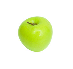 A ripe green apple. Isolated on white