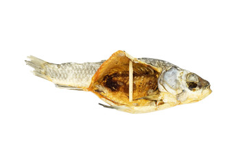 dried fish isolated on white background